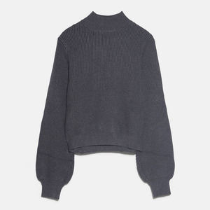 Zara Sweaters Zara High Neck Ribbed Balloon Sleeve Sweater